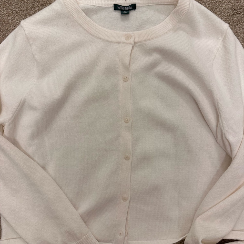 Wild Fable Cream Button-Up Cardigan